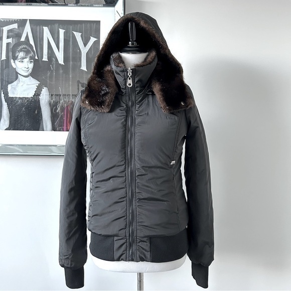 Miss Sixty Reversible Puffer Jacket With Faux Fur Lining